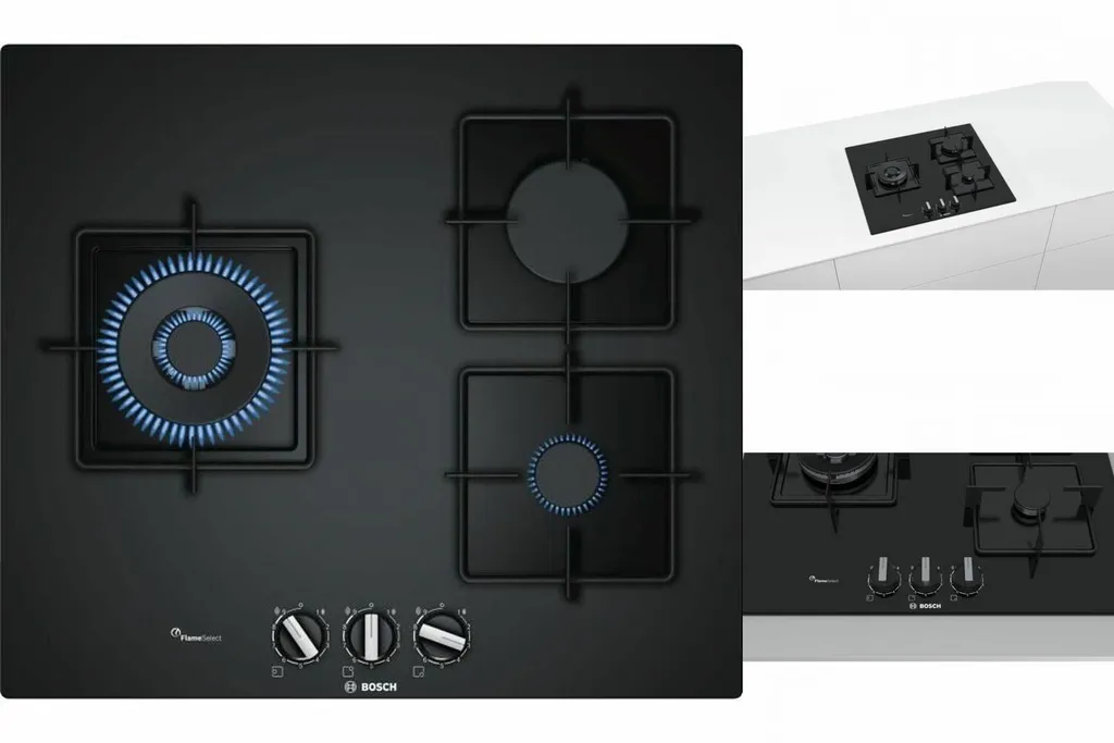 Bosch Serie 6 PPC6A6B10, Schwarz, Integriert, 60 Cm, Gaskochfeld, Glas, 3 Zone(n) 4 Bosch Serie 6 PPC6A6B10, Schwarz, Integriert, 60 Cm, Gaskochfeld, Glas, 3 Zone(n) – Bild 2