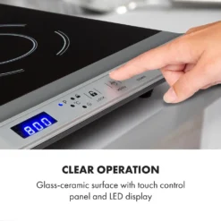 Klarstein Cucinata Mobile Kochplatte, Doppel-Induktionskochfeld, 3100W, Touch Control, Topfsensor, Abschalttimer, 10 Stufen, Überhitzungsschutz, Kindersicherung, Glaskeramik, Silber -Bosch Verkäufe 65d58c721dc659967de7fe2bbc60b98c