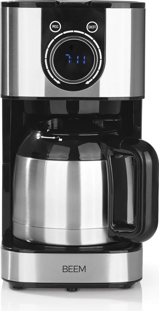 BEEM FRESH-AROMA-SWITCH Filterkaffeemaschine - Thermo Edelstahl 1 L Thermoskanne Bedienrad 24h-Timer 800 W Für 4-8 Tassen Kaffeemaschine Timer 4 BEEM FRESH-AROMA-SWITCH Filterkaffeemaschine - Thermo Edelstahl 1 L Thermoskanne Bedienrad 24h-Timer 800 W Für 4-8 Tassen Kaffeemaschine Timer – Bild 2