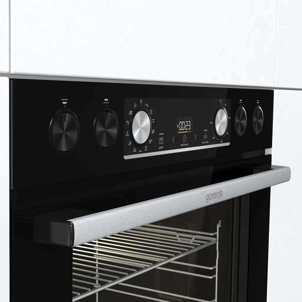 Gorenje Black Set 4 INDUCTION Einbauherd - Set Mit Induktions-Kochfeld Mit Edelstahlrahmen - 77L XXL Volumen - GentleClose - AirFry - PizzaMode - ChildLock - PerfectGrill - Teleskopauszüge - Schwarz 10 Gorenje Black Set 4 INDUCTION Einbauherd - Set Mit Induktions-Kochfeld Mit Edelstahlrahmen - 77L XXL Volumen - GentleClose - AirFry - PizzaMode - ChildLock - PerfectGrill - Teleskopauszüge - Schwarz – Bild 8