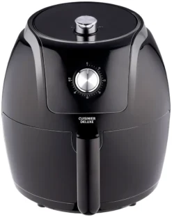 Cuisinier Deluxe Heißluftfritteuse Analog - 5 Liter - 230V - Airfryer - Heißluftofen - Temperatureinstellung Von 80°C Bis 200°C - 7/8 Personen - Schwarz -Bosch Verkäufe 6796c494023cbdc3ad97a625be85513e