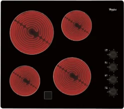 WHIRLPOOL AKM9010NE Ceranfeld - 4 Flammen - 6200 W - L58 X T51 Cm - Glasbeschichtung - Schwarz