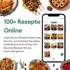 CHEFREE AFG01 Heißluftfritteuse & Grill, 8 In 1 Grill & Heissluft-Fritteuse, 265℃ Hochtemperaturrösten, 6L Extra Große Kapazität, Kompaktfriteusen Mit 4 Heizstufen, Heißluftfritteuse Mit Online-Rezepte -Bosch Verkäufe 68d23ffb58931ba75d5c2372abe08806