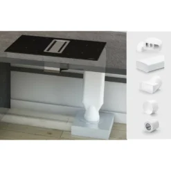 Silverline FLOW-IN Rohr-Set STARR Für Silverline Kochfeldabzüge, Starres Rohr