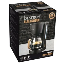 Bestron Filter-Kaffeemaschine Für 10 Tassen Kaffee, Inkl. 1,5 Liter Glaskanne, Permanentfilter & Warmhalteplatte, 1.000 Watt, Black & Wood-Design, Farbe: Schwarz / Holz -Bosch Verkäufe 6e3811c31be5d9e0ddb6c23f924389aa