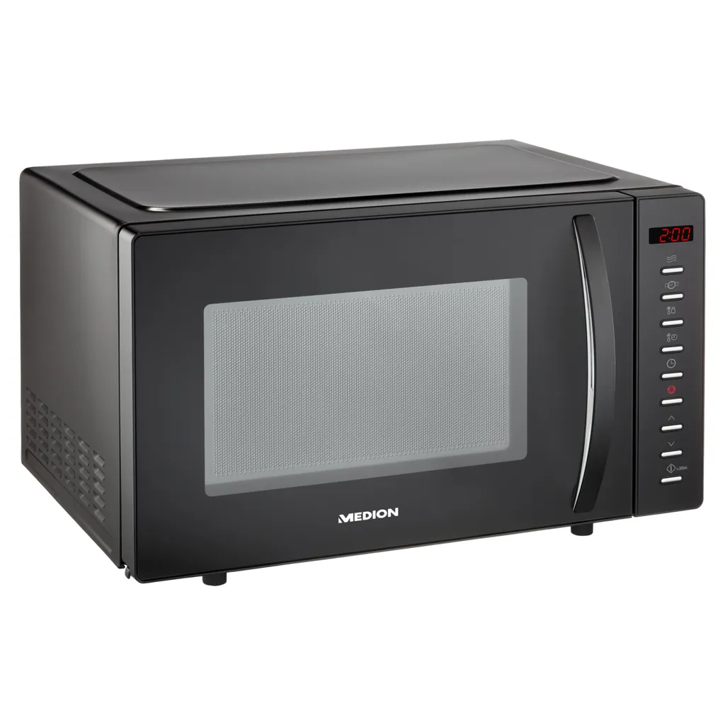 MEDION 2 In 1 Mikrowelle (20 Liter, 700 Watt, 5 Leistungsstufen, 8 Programme, Auftaufunktion, Flachbett, MD10744) Schwarz 6 MEDION 2 In 1 Mikrowelle (20 Liter, 700 Watt, 5 Leistungsstufen, 8 Programme, Auftaufunktion, Flachbett, MD10744) Schwarz – Bild 4