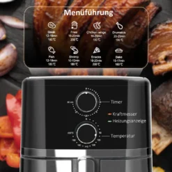 HOMCOM Heißluftfritteuse 4,5 L 1500W Mit 8 Menüs Antihaftbeschichteter Korb Für Gesundes ölfreies Fettarmes Kochen Stahl Schwarz 35,5 X 28 X 33,8 Cm 14 HOMCOM Heißluftfritteuse 4,5 L 1500W Mit 8 Menüs Antihaftbeschichteter Korb Für Gesundes ölfreies Fettarmes Kochen Stahl Schwarz 35,5 X 28 X 33,8 Cm -Bosch Verkäufe 70fb4b6eea8da4a4f5c6b3a97fbee9e3