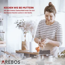 AREBOS Gaskochfeld 2 Flammen, Glaskeramik, Inkl. Topfträger & Zündsicherung, Autark, Geeignet Für Erdgas Oder Propangas, Gasherd -Bosch Verkäufe 722abaa5d19b8fcb07214531bd5c6c3d 3