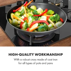 Klarstein Goldflame 4 Gaskochfeld , 4-flammig , Autark , 60 Cm , Einbau , Messing-Brenner , Erdgas/Propangas , Sicherheitsventile , Automatische Abschaltung , Topfträger Aus Gusseisen , Inkl.Schlauch Und Druckminderer , Glaskeramik Ø 8 Mm , Schwarz -Bosch Verkäufe 739169948722ae0d6dd41f09cf5136cf