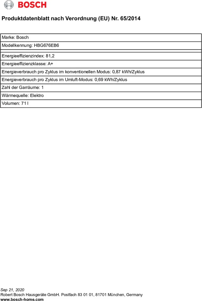 Bosch HBG676EB6 Einbaubackofen Mit PerfectBake Und PerfectRoast Schwarz 10 Bosch HBG676EB6 Einbaubackofen Mit PerfectBake Und PerfectRoast Schwarz – Bild 8