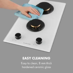 Klarstein Goldflame Domino Gaskochfeld , 2-flammig , Autark , 30 Cm , Einbau , Messing-Brenner , Erdgas/Propangas , Sicherheitsventile , Automatische Abschaltung , Topfträger Aus Gusseisen , Inkl. Schlauch Und Druckminderer , Glaskeramik Ø 8 Mm , Weiß -Bosch Verkäufe 769f7825742636c0367a36e7c3687a25