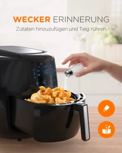 Tomons Heißluftfritteuse XXL 5,5 L Elektrofritteuse, 1800W, Airfryer Ohne Fett Und Öl, Friteuse Heißluft Mit 8 Voreinstellungen, Alarmtimer, Digitales Touch-Display, Frittierkorb Und Rezeptheft -Bosch Verkäufe 76bcef61d11d85fe72268527dbdc579f