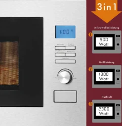 Bomann 3in1 Einbau-Mikrowelle Mit Grill Und Heißluft, 25 L Garraum, 8 Automatikprogramme, Auftaufunktion, Inkl. Grillrost Und Drehteller (Ø 27 Cm), 900 Watt, Edelstahl, MWG 3001 H EB -Bosch Verkäufe 7703f49ab5277ef084712c69f853a6b5