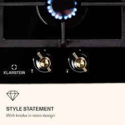 Klarstein Gaskochfeld Gasherd Einbau - Sabaf-Brenner - Erdgas/Propangas - Automatische Abschaltung - Gusseisen - Glaskeramik Retro-Look - 2-flammig - Schwarz Einbau Gas Kochfeld Gasherd 2 Platten Kochfelder Herdplatte Kochplatte Einbaukochfeld -Bosch Verkäufe 77a2a9f4382ee6bfda3973be6ee4b0cb