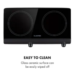 Klarstein Cookbuddy Doppelkochfeld, 2400W, Infrarot, Glaskeramik, Mobile Kochplatte, 2 X 18 Cm (Ø) Kochzone, 5 Temperaturstufen, Überhitzungsschutz, Elektrisch, Camping-Kochfeld, Edelstahl, Schwarz -Bosch Verkäufe 78461eaa6eb542db8119a6cf978e3314