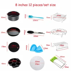 8 Zoll 12-teiliges Zubehör Heißluftfritteuse Friteuse Luftfritteuse Heißluftofen Backblech -Bosch Verkäufe 7984128d742b4907b856512acade2063