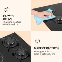 Klarstein MultiChef 5 Kombi-Gaskochfeld Gas/Glaskeramik 5 Zonen -Bosch Verkäufe 7a87e2634760ba9431373d1e37a09912