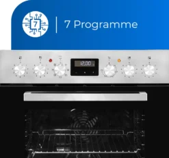 Exquisit EHE 157-2 UR-Set Einbau-Herd Glaskeramikkochfeld | Ober-/Unterhitze | Umluft & Grill| Inox -Bosch Verkäufe 7f94b0349c8f8e52025476c70988b42c