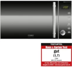 CASO | MIG25 Ceramic 2-in-1 Mikrowelle Mit Grill | Keramikboden Und Inverter-Technologie, 900 W, 1000 W Grill, 25 L, Design Edelstahl, Verspiegelt -Bosch Verkäufe 83132fcab6de1bb6536c621a471cb6bc