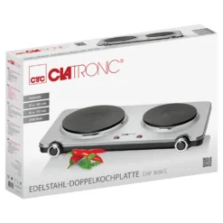 CLATRONIC Doppelkochplatte DKP 3668 Edelstahl Herdplatte Kochplatte 1000/1500W -Bosch Verkäufe 8391e858147750379537dc896e62b7ae