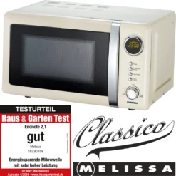 Melissa 16330108 CLASSICO Retro 20 Liter Mikrowelle Creme