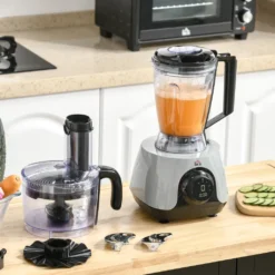 HOMCOM Küchenmaschine Mit 1L Schlüssel 1,25L Mixbehälter 4-Blatt-Messer Zum Schneiden, Zerkleinern, Verquirlen, Hacken, Mahlen, Mixen Und Mischen 3 Geschwindigkeitsstufen 650W -Bosch Verkäufe 8c942b39bef19c62acac40b5bd186d99