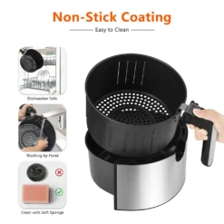 LLIVEKIT WAF0017DE Heißluftfritteuse Luftfritteuse Airfryer Heißluftfritöse Korb 10 Programmen Ohne Öl 5L 1400W 80-200℃ Schwarz -Bosch Verkäufe 8dd82dea17d2f9ef812c6b1b86d365f9