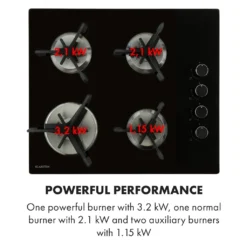 Klarstein Trifecta 4 Gaskochfeld ,4-flammig ,autark ,60 Cm ,Einbau ,Triangle-Brenner ,Erdgas/Propangas ,Sicherheitsventile ,automatische Abschaltung ,Gusseisen ,Glaskeramik Ø 6 Mm ,schwarz -Bosch Verkäufe 8edbe33cfafc8d5bdc9395d05e75d9da