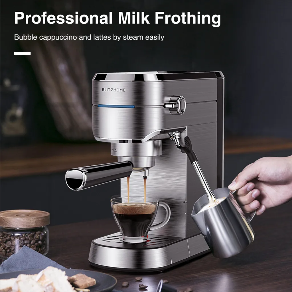 BlitzHome Espresso Maschine Kaffeemaschine Cappuccinomaschine Milchaufschäumer Espressomaschinen 5 BlitzHome Espresso Maschine Kaffeemaschine Cappuccinomaschine Milchaufschäumer Espressomaschinen – Bild 3
