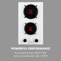 Klarstein Goldflame Domino Gaskochfeld , 2-flammig , Autark , 30 Cm , Einbau , Messing-Brenner , Erdgas/Propangas , Sicherheitsventile , Automatische Abschaltung , Topfträger Aus Gusseisen , Inkl. Schlauch Und Druckminderer , Glaskeramik Ø 8 Mm , Weiß -Bosch Verkäufe 9b34b6066caf1c1b86e42d773e4cffed