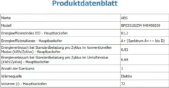 AEG - BPS33102ZM - Einbau-Backofen - Pyrolyse - Edelstahl -Bosch Verkäufe 9e91c601f3b41b311eee6453935144a0