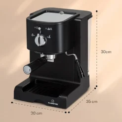 Klarstein Passionata 20 - Espressomaschine, Espresso-Automat, Kaffee-Maschine, 1350 Watt, 1,25 Liter, Automatischer Druckablass, Inkl. Milchschaum Düse Für Zubereitung Von Cappuccino, Schwarz -Bosch Verkäufe 9ed51ce5bc21b091bd57be4b53214a3b