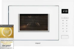 Exquisit Einbau-Mikrowelle EMW25-G-020 Weiss | 800 Watt | Timer | Grill 1200 Watt | 60 Cm Breite