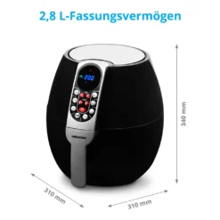 MEDION Heißluftfritteuse, Ca. 1500 Watt, Digitales Bedienfeld, Nutzinhalt Gesamt 4 Liter, Ölfreies Frittieren, 30 Min Timer, Überhitzungsschutz, MD17320 Schwarz -Bosch Verkäufe a7ec8570914a4e86a8401c1405509b6a