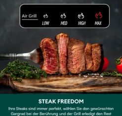 CHEFREE AFG01 Heißluftfritteuse & Grill, 8 In 1 Grill & Heissluft-Fritteuse, 265℃ Hochtemperaturrösten, 6L Extra Große Kapazität, Kompaktfriteusen Mit 4 Heizstufen, Heißluftfritteuse Mit Online-Rezepte -Bosch Verkäufe a80acf7d4581dbf56f5db9978db731d2