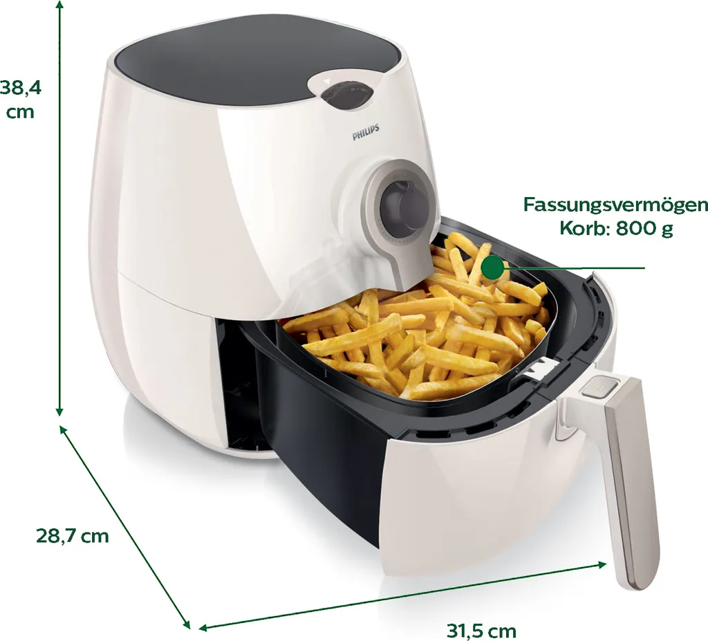 Philips Heißluftfritteuse Airfryer HD 9216/80 - Fassungsvermögen 800g - 1.425 Watt 5 Philips Heißluftfritteuse Airfryer HD 9216/80 - Fassungsvermögen 800g - 1.425 Watt – Bild 3
