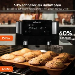 ULTENIC K20 Heißluftfritteuse, 3.8*2L XXL, 2850W, Doppelkammer - Touchscreen - Online - Rezepte 12 ULTENIC K20 Heißluftfritteuse, 3.8*2L XXL, 2850W, Doppelkammer - Touchscreen - Online - Rezepte -Bosch Verkäufe ac7da8574c4342428b7826e2e1e97164