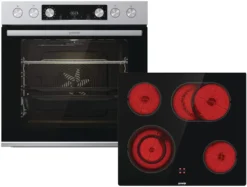 Gorenje Steel Set 4 Einbauherd - Set Mit Glaskeramik-Kochfeld Mit Edelstahlrahmen - 77L XXL Volumen - GentleClose & -Open - AirFry - PizzaMode - ChildLock - PerfectGrill - Teleskopauszüge - Schwarz -Bosch Verkäufe ac87efa1588ff1a1e3b1a74a4fa2eb1a