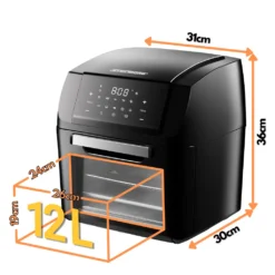 Steinborg 4-in1 Heißluftfritteuse | 12L | 1.500 W | Mit LED Touchscreen | 10 Automatische Programme | Inkl. Rezeptbuch Auf Deutsch | Frittieren, Backen, Grillen Oder Dörren | Aufwärmfunktion | Automatische Abschaltung | -Bosch Verkäufe aea2f88f80f316742c68ddc1b382e24c