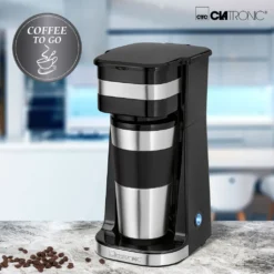 Clatronic KA 3733 Kaffeemaschine Für Coffee To Go, Inkl. 0,4 Liter Kaffeebecher Aus Edelstahl, Ideal Für Auto, Büro Und Unterwegs, Schwarz -Bosch Verkäufe afad1751e27a4d22948abeb37c7051db