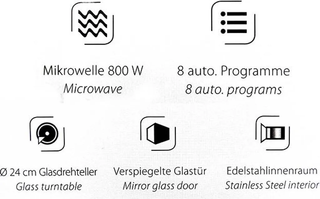 Caso 3315 M20 Mikrowelle Schwarzglas/Edelstahl 6 Caso 3315 M20 Mikrowelle Schwarzglas/Edelstahl – Bild 4