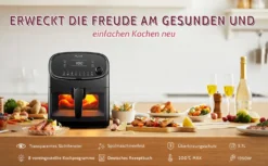 KYVOL Heißluftfritteuse XXL, 5,7L Heißluft-Fritteuse Mit Digitalem LED-Touchscreen, Fritteusen Airfryer Mit Sichtfenster 8 Kochprogrammen, Rezepte Auf Deutsch, Antihaft-Frittierkörben, Ohne Fett, 1350W -Bosch Verkäufe b842d822f1af9a516df091810cfab57d