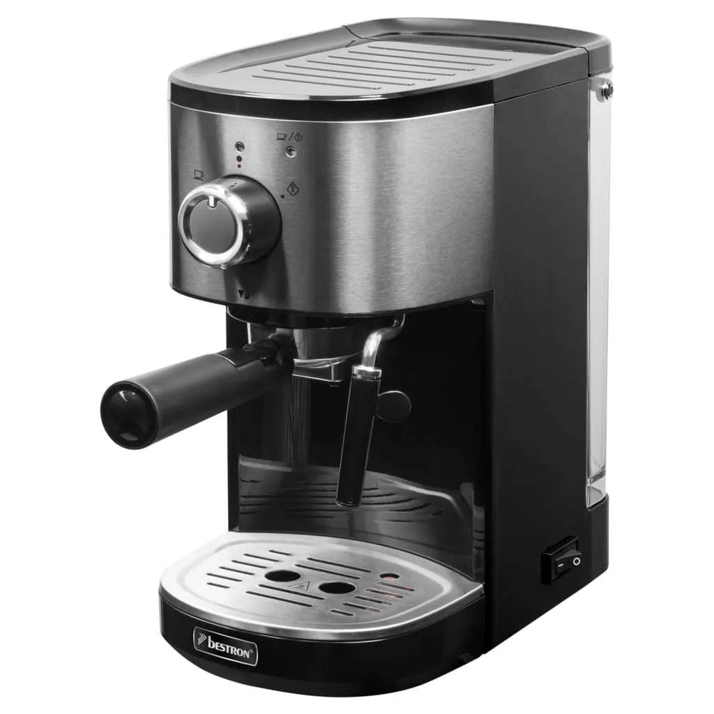Bestron Espressomaschine Für 2 Tassen, Kolbenmaschine Mit Schwenkbarer Dampfdüse, Inkl. Integriertem Tassenwärmer, Herausnehmbarem Wassertank & 15 Bar Pumpendruck, 1.450 Watt, Farbe: Silber 6 Bestron Espressomaschine Für 2 Tassen, Kolbenmaschine Mit Schwenkbarer Dampfdüse, Inkl. Integriertem Tassenwärmer, Herausnehmbarem Wassertank & 15 Bar Pumpendruck, 1.450 Watt, Farbe: Silber – Bild 4