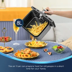 Aigostar - Ölfreie Fritteuse 8 L， Heißluftfritteuse Mit Klarsichtfenster， 1700 W， Doppelknopf & Doppel-LED-Touchscreen Heißluftfritteuse， 12 Voreingestellte Funktionen， Doppelkorb， Spülmaschinenfest， BPA-frei -Bosch Verkäufe ba6117db418ef6754c0580fbd1964283