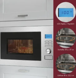 Bomann 3in1 Einbau-Mikrowelle Mit Grill Und Heißluft, 25 L Garraum, 8 Automatikprogramme, Auftaufunktion, Inkl. Grillrost Und Drehteller (Ø 27 Cm), 900 Watt, Edelstahl, MWG 3001 H EB -Bosch Verkäufe be3b865390eaf76aa53e5298b21f33c0