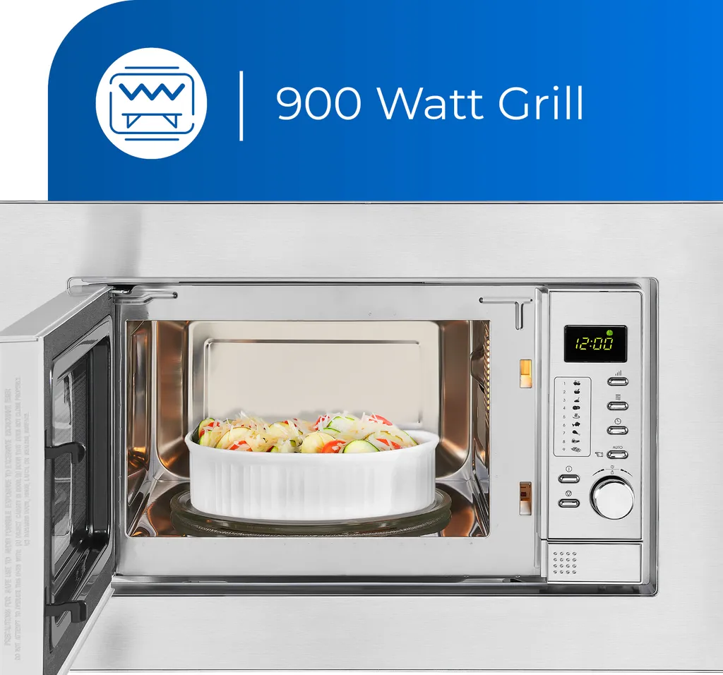 Exquisit Einbaumikrowelle EMW 19-7 G | 700 Watt | Grill | Edelstahl 5 Exquisit Einbaumikrowelle EMW 19-7 G | 700 Watt | Grill | Edelstahl – Bild 3