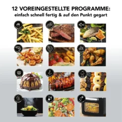 MAXXMEE Heißluft-Fritteuse Digital - 12 L Fassungsvermögen - Schwarz Heißluft Fritteuse Friteuse Fritöse Airfryer 12L XXL Backofen Drehgrill Digital -Bosch Verkäufe c229ecfbb7dd53f0eed12475adbff703