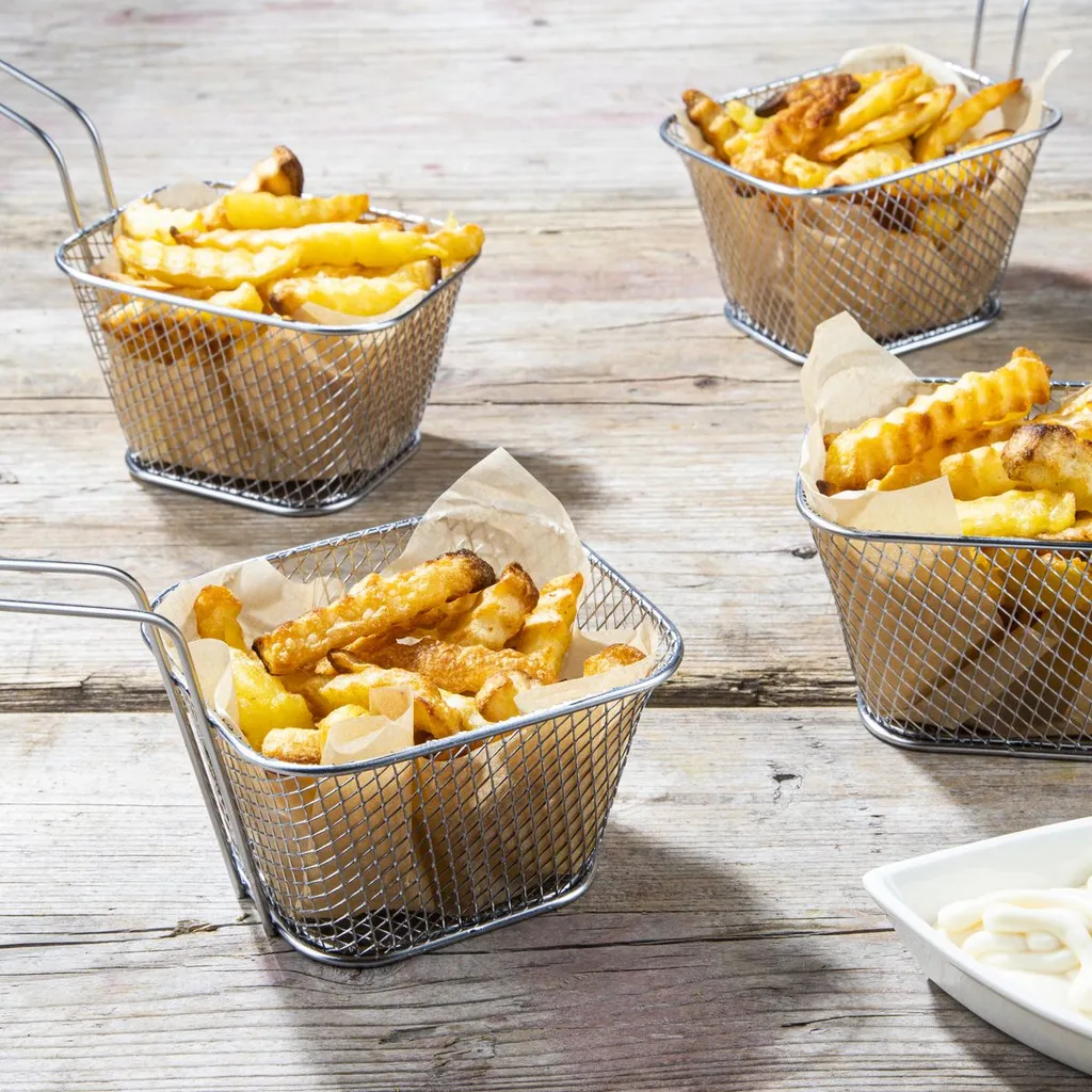 4er Set Edelstahl Pommes Frittierkorb Pommesschale Pommeskorb Servierkorb 3 4er Set Edelstahl Pommes Frittierkorb Pommesschale Pommeskorb Servierkorb