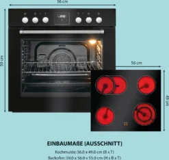 Bomann Einbau Elektroherd Set Schwarz, Backofen Set Mit Glaskeramik- Herdplatte Und 4 Kochplatten, Ofen Ober-/Unterhitze, Grill- Und Umluftfunktion Mit Ceranfeld, EHBC 7934 -Bosch Verkäufe c7009d12c44f5802743a8e4d48ce6efc