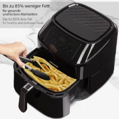 ONVAYA® Heißluftfritteuse | Airfryer XXL | Fritteuse Ohne Öl & Fett | Für 5-6 Personen | Mit LED-Display | 10 Programme | 1700 W | Inkl. Backform & Grillrost Mit Spießen -Bosch Verkäufe c979249c45c0fa2adf4a2d673d6dea8b
